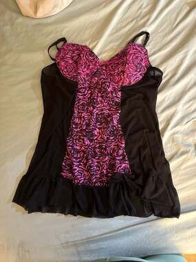 Just Sexy Pink Rose Mesh Babydoll Lingerie Chemise